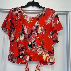 Small orange dressy crop top
